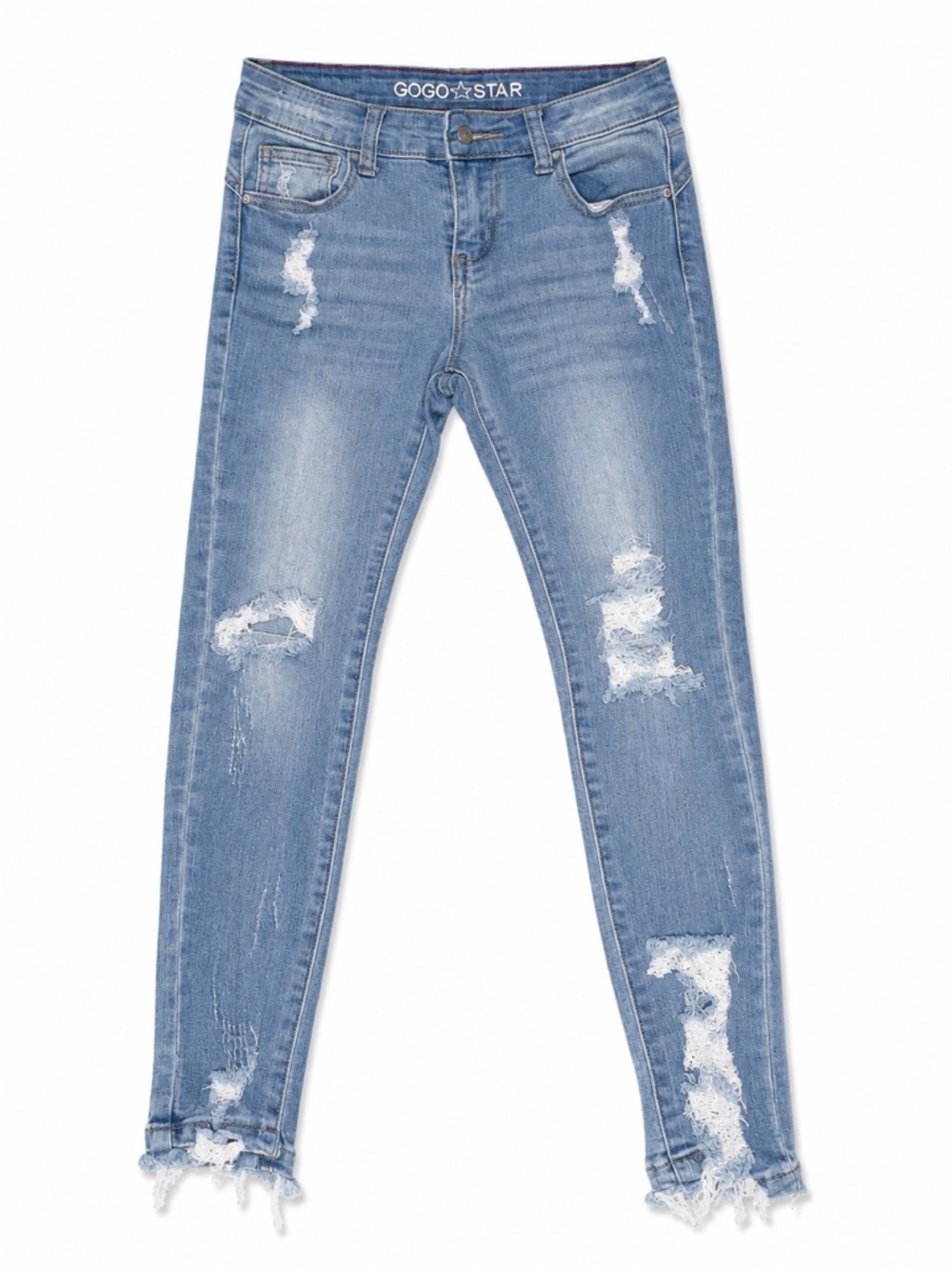 GOGO STAR Kids Light Blue Distressed Skinny Jeans